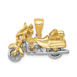 14k Two-tone 3-Dimensional Motorcycle Pendant