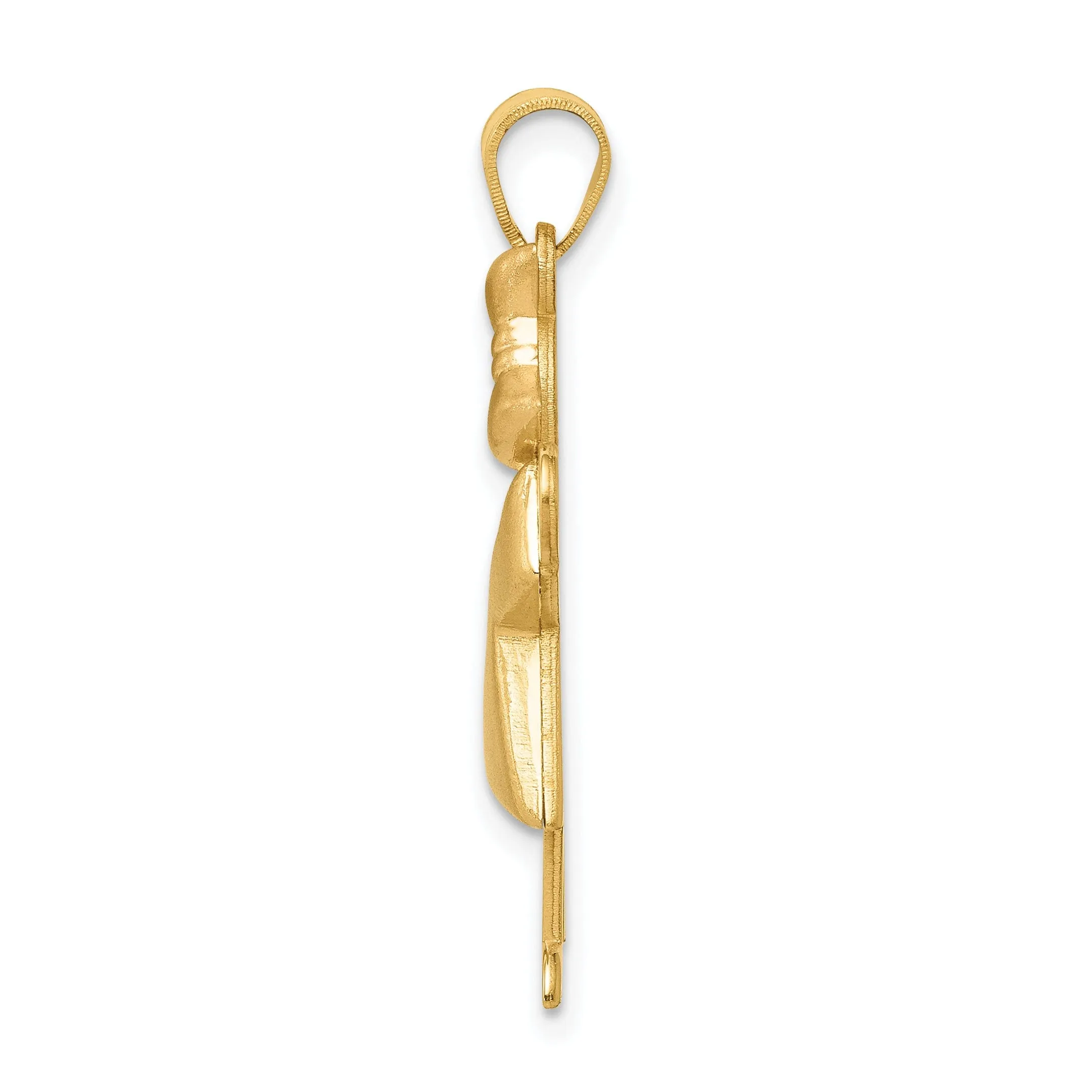 14k Two-tone Puffed Girl With Bow Kiss Charm