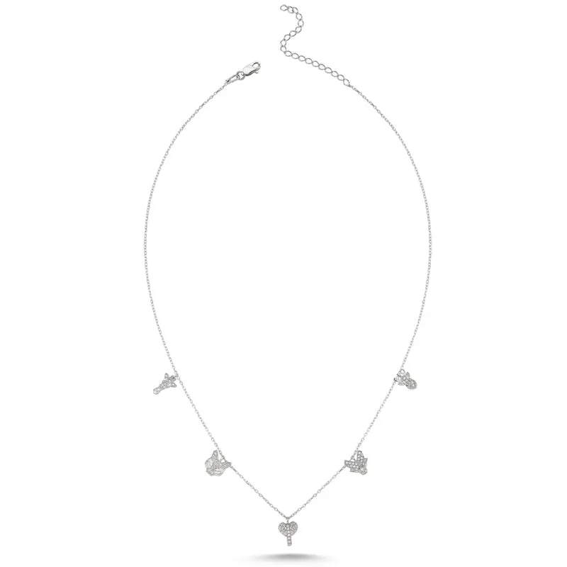 Animal Silver Necklace with Dangles