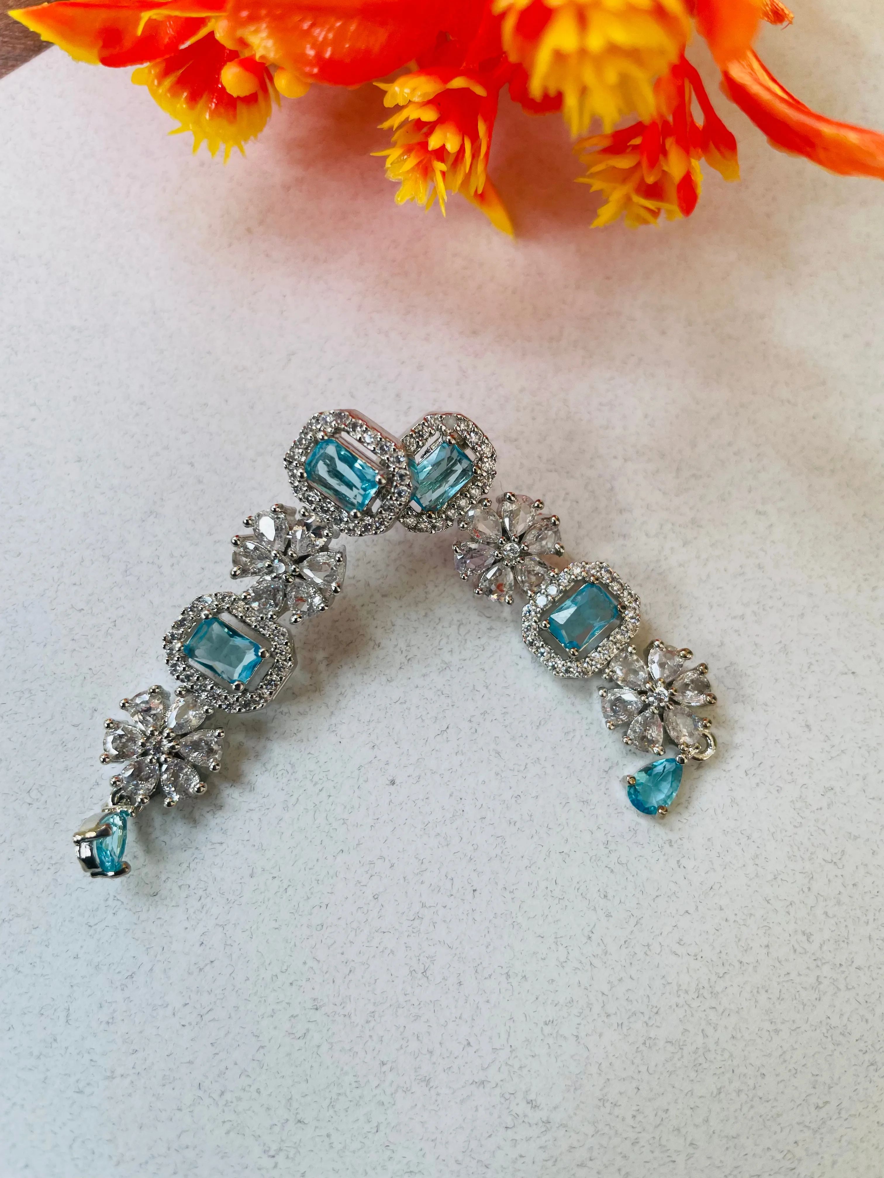 AQUA TRIPLE LAYERED NECKLACE-Elegance49