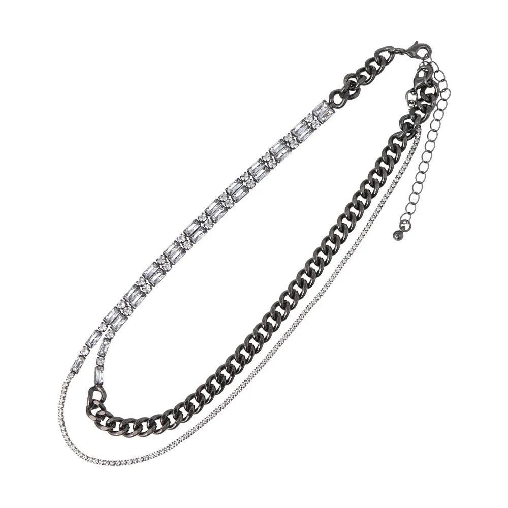 Asymmetrical Chain Layered Necklace