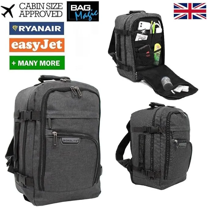 Bordlite Travel Underseat Cabin Approved Backpack, Lightweight Travel Rucksack, Premium Carry on Bag, 40x20x25cm