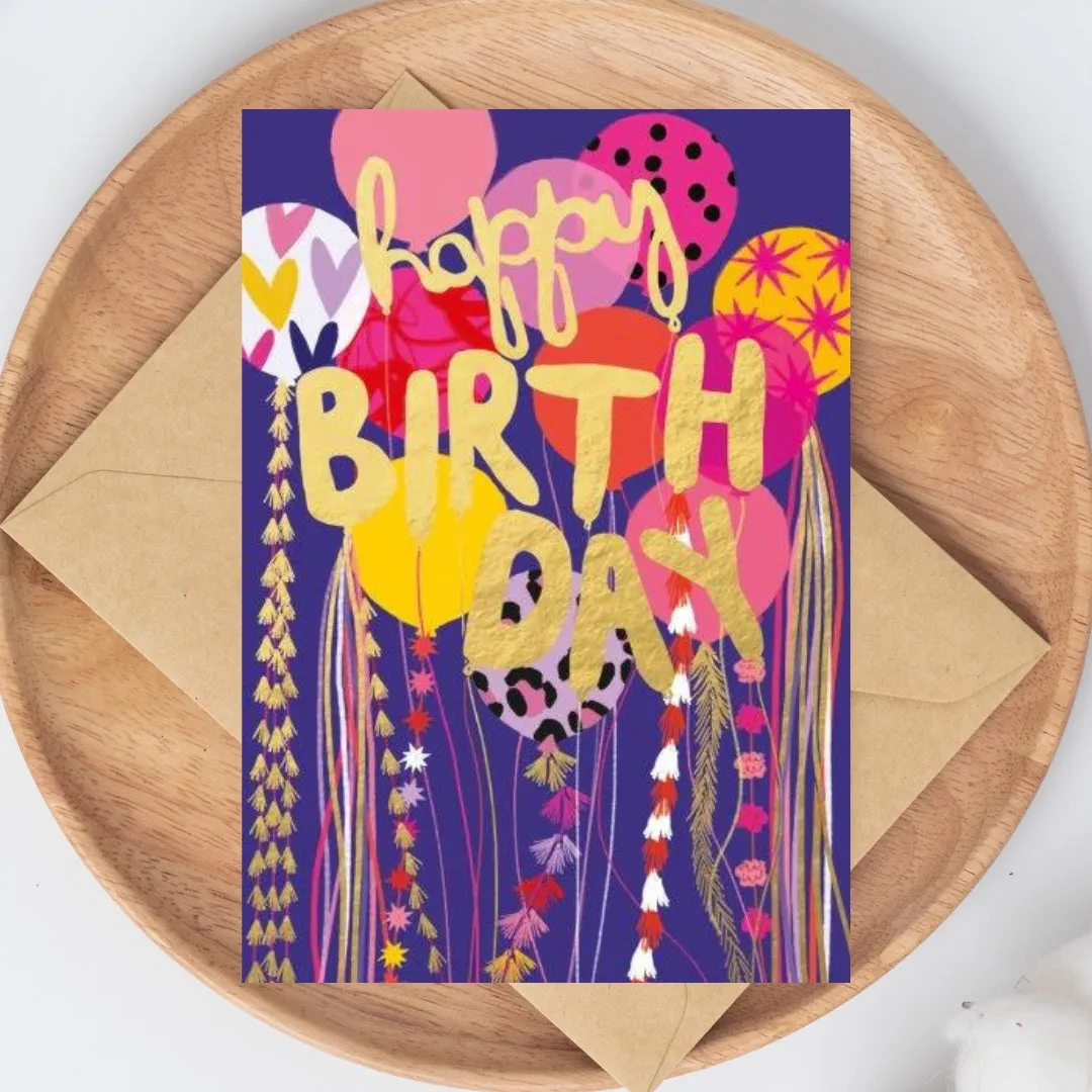 Boujee Happy Birthday Balloons Card