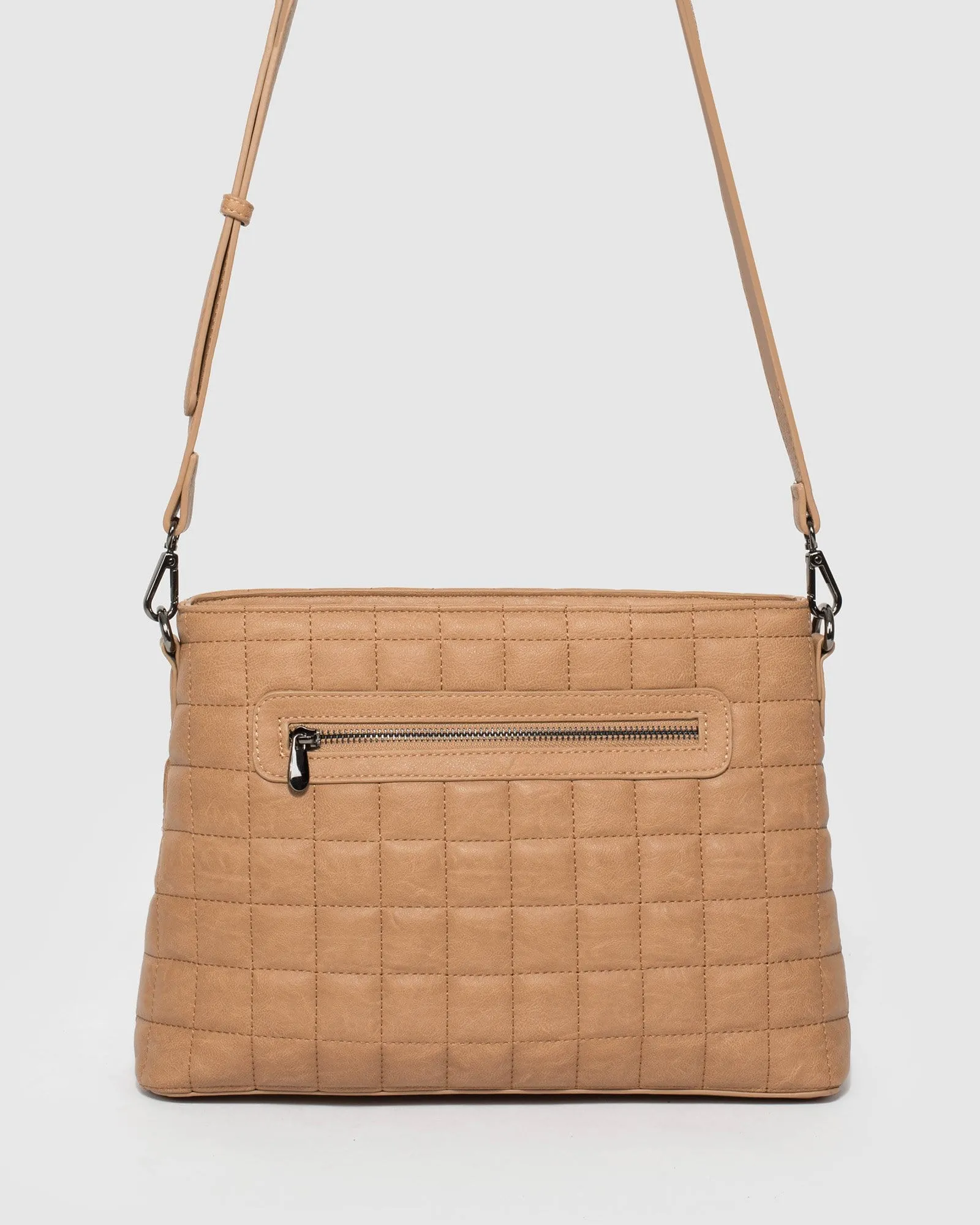 Caramel Small Quilt Crossbody Baby Bag