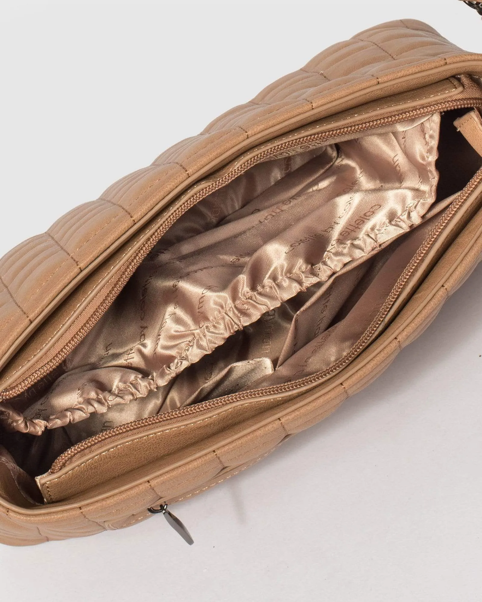 Caramel Small Quilt Crossbody Baby Bag