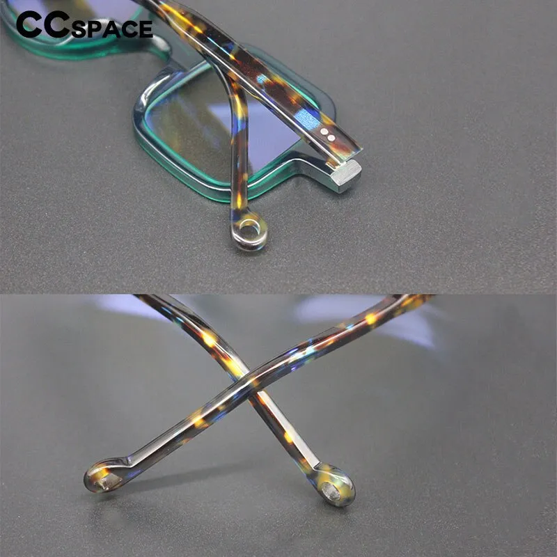 CCspace Unisex Full Rim Round/ Square Acetate Frame Eyeglasses 49307