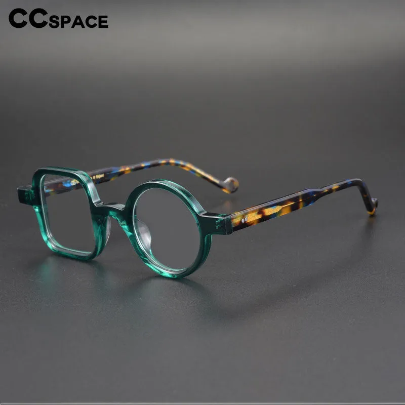 CCspace Unisex Full Rim Round/ Square Acetate Frame Eyeglasses 49307