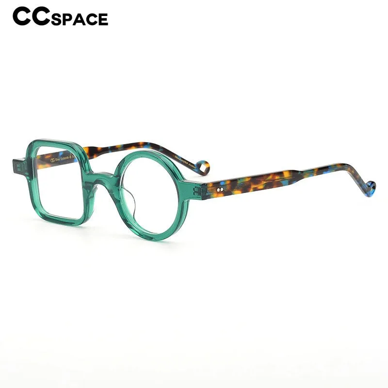 CCspace Unisex Full Rim Round/ Square Acetate Frame Eyeglasses 49307