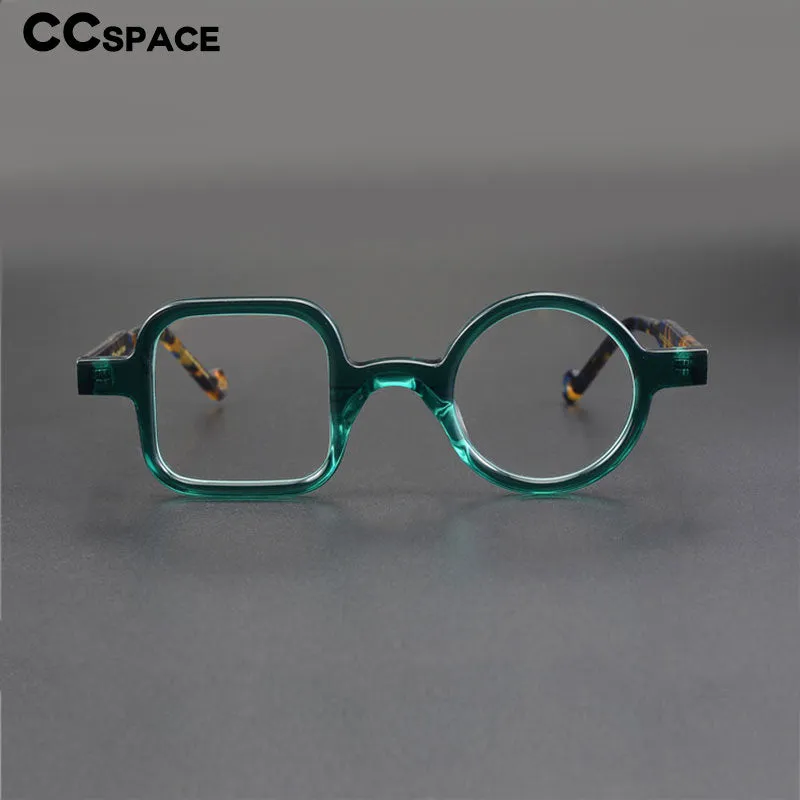 CCspace Unisex Full Rim Round/ Square Acetate Frame Eyeglasses 49307