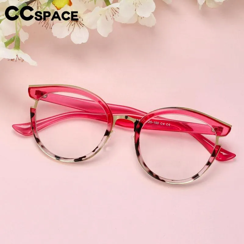 CCspace  Women's Full Rim Cat Eye Tr 90 Titanium Eyeglasses 56692