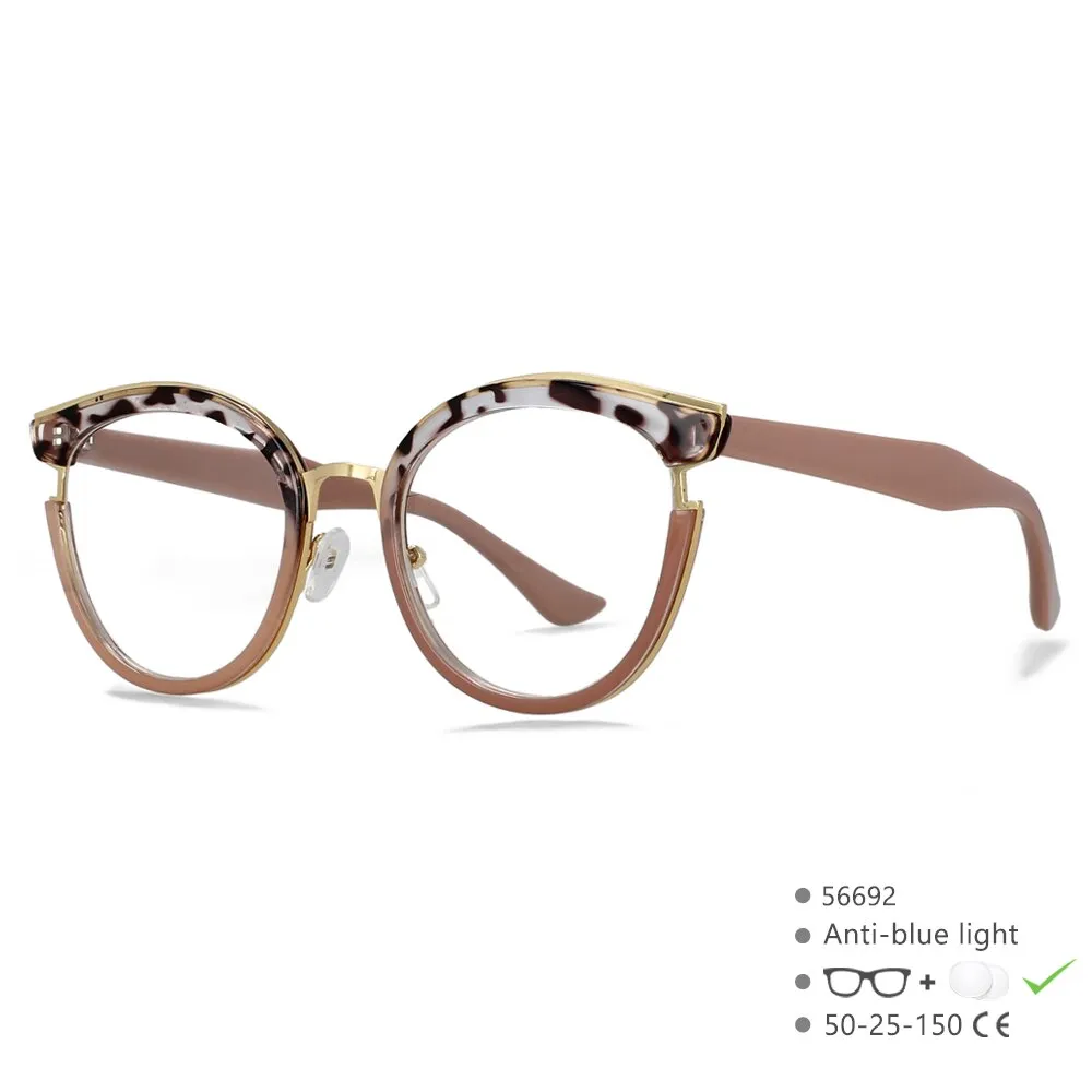CCspace  Women's Full Rim Cat Eye Tr 90 Titanium Eyeglasses 56692
