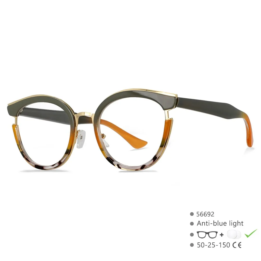 CCspace  Women's Full Rim Cat Eye Tr 90 Titanium Eyeglasses 56692