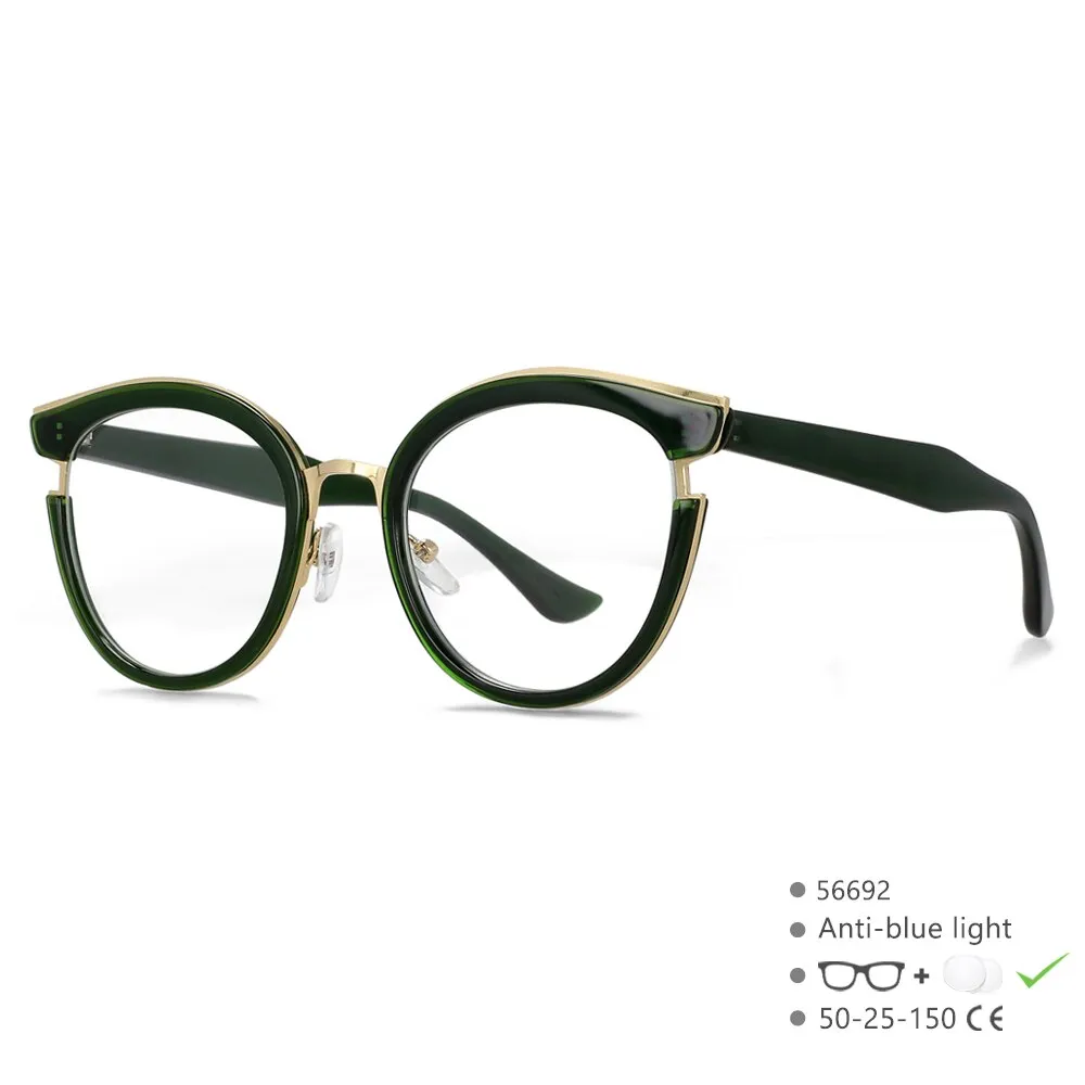 CCspace  Women's Full Rim Cat Eye Tr 90 Titanium Eyeglasses 56692