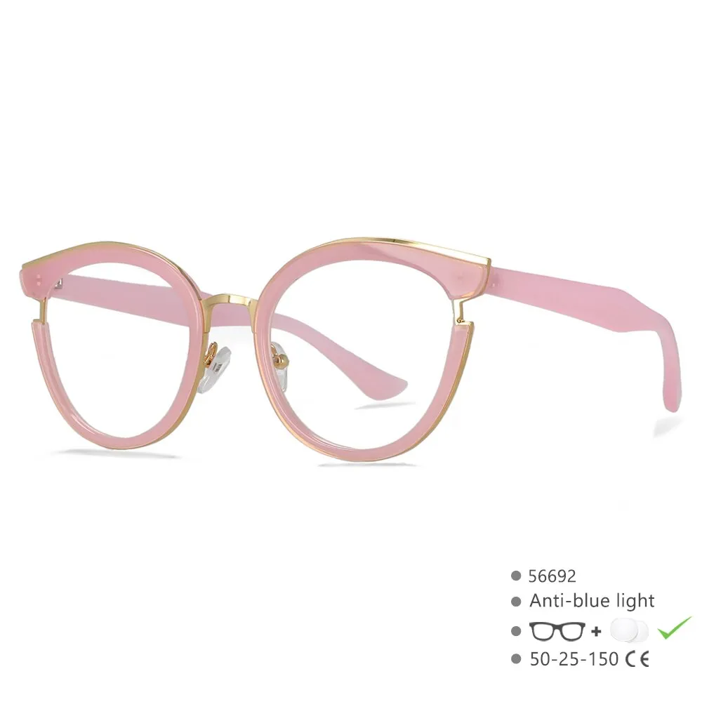 CCspace  Women's Full Rim Cat Eye Tr 90 Titanium Eyeglasses 56692