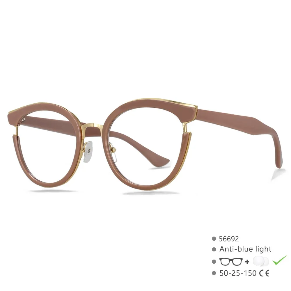 CCspace  Women's Full Rim Cat Eye Tr 90 Titanium Eyeglasses 56692