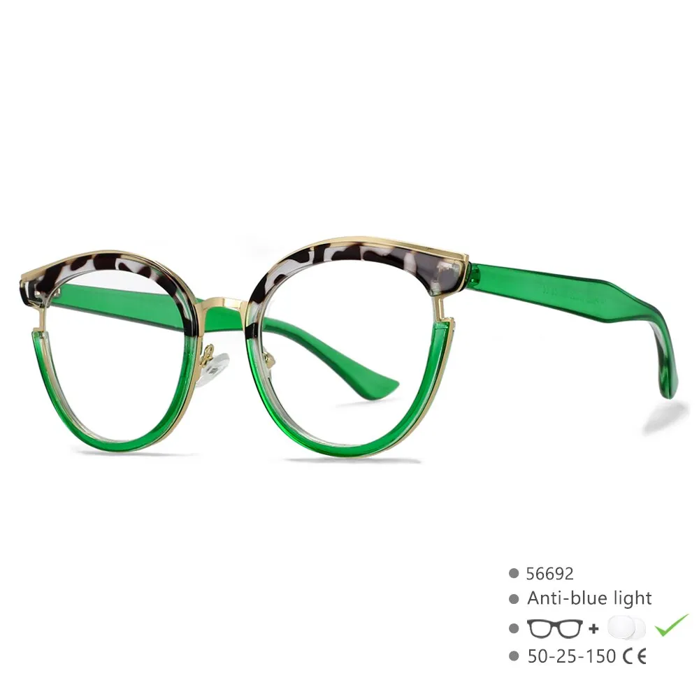 CCspace  Women's Full Rim Cat Eye Tr 90 Titanium Eyeglasses 56692
