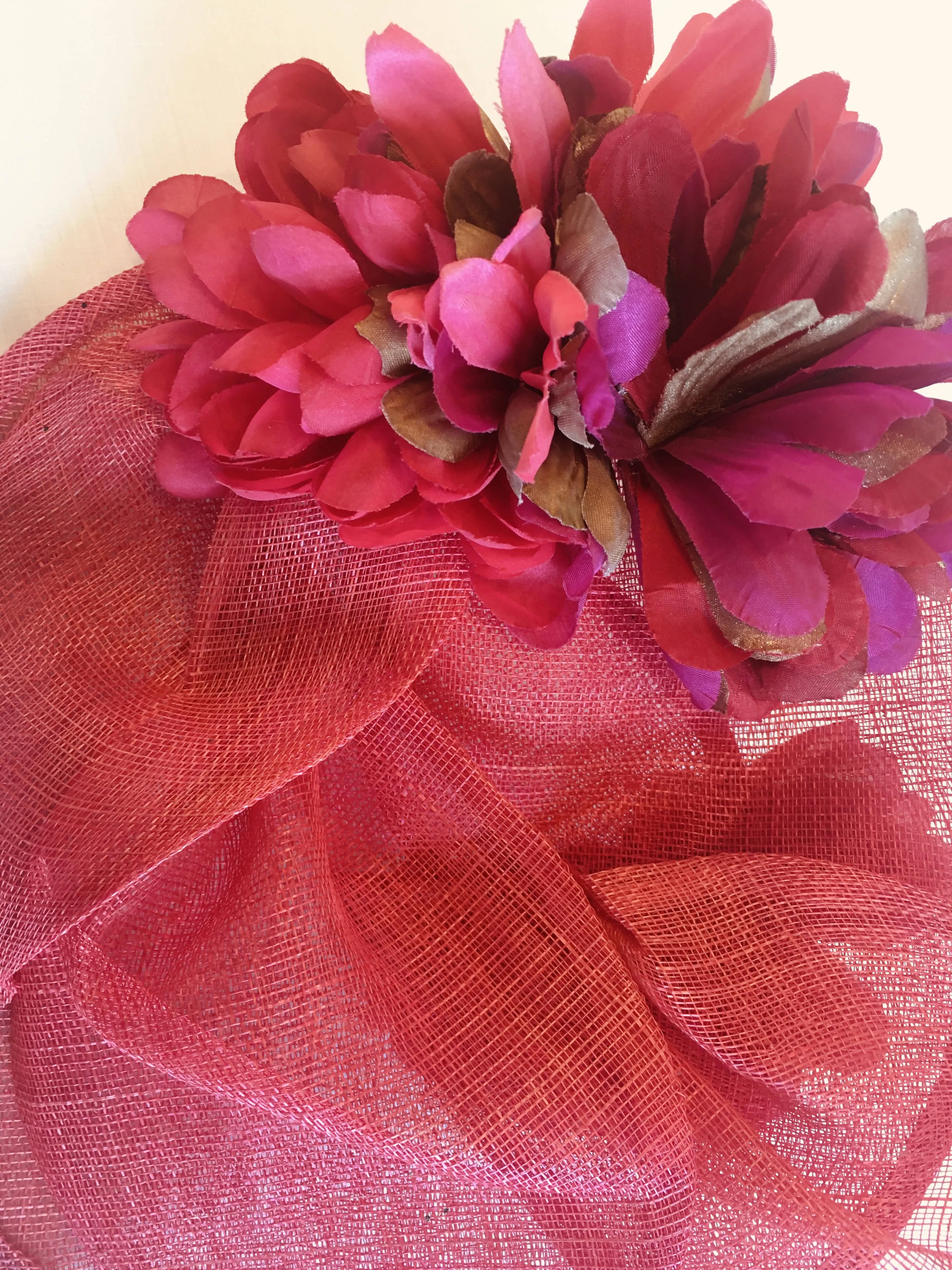 Cerise /Red Wedding Hat
