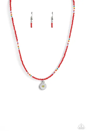 Charming Chance - Red Necklace - Paparazzi Accessories