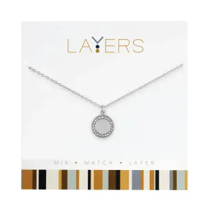 Circle CZ Necklace in Silver