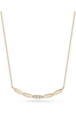 Dana Rebecca Designs Melody Eden Curved Gold Bar Necklace