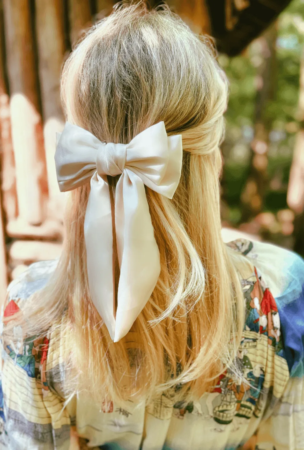 Double Bow - Ivory Satin