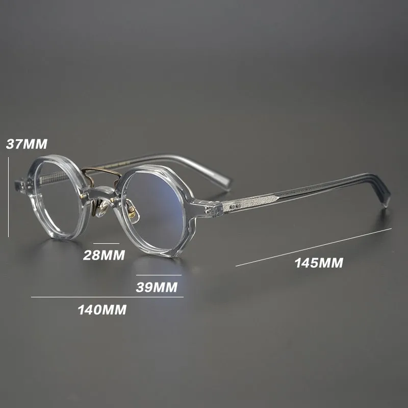 Gatenac Unisex Full Rim Round Acetate Double Bridge Frame Eyeglasses Gxyj706