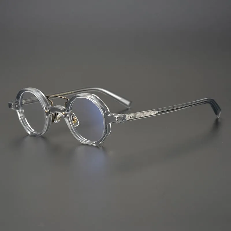 Gatenac Unisex Full Rim Round Acetate Double Bridge Frame Eyeglasses Gxyj706