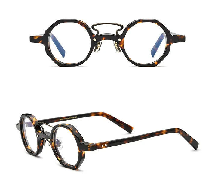 Gatenac Unisex Full Rim Round Acetate Double Bridge Frame Eyeglasses Gxyj706