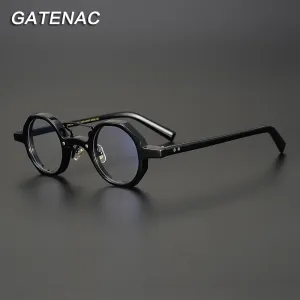 Gatenac Unisex Full Rim Round Acetate Double Bridge Frame Eyeglasses Gxyj706