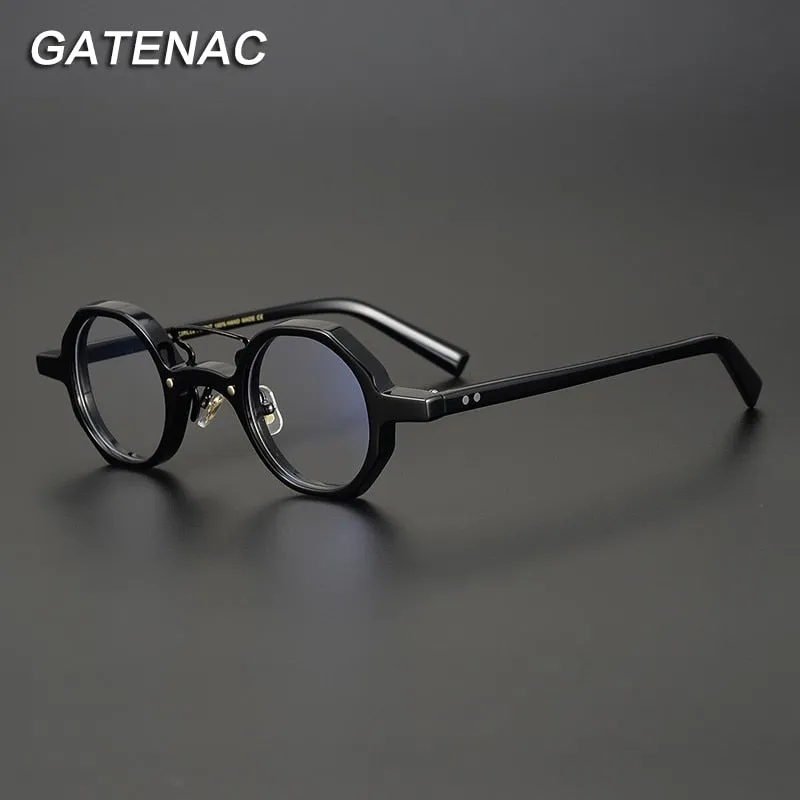 Gatenac Unisex Full Rim Round Acetate Double Bridge Frame Eyeglasses Gxyj706