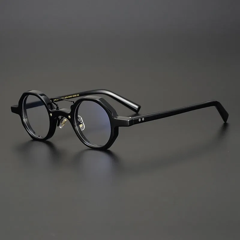 Gatenac Unisex Full Rim Round Acetate Double Bridge Frame Eyeglasses Gxyj706