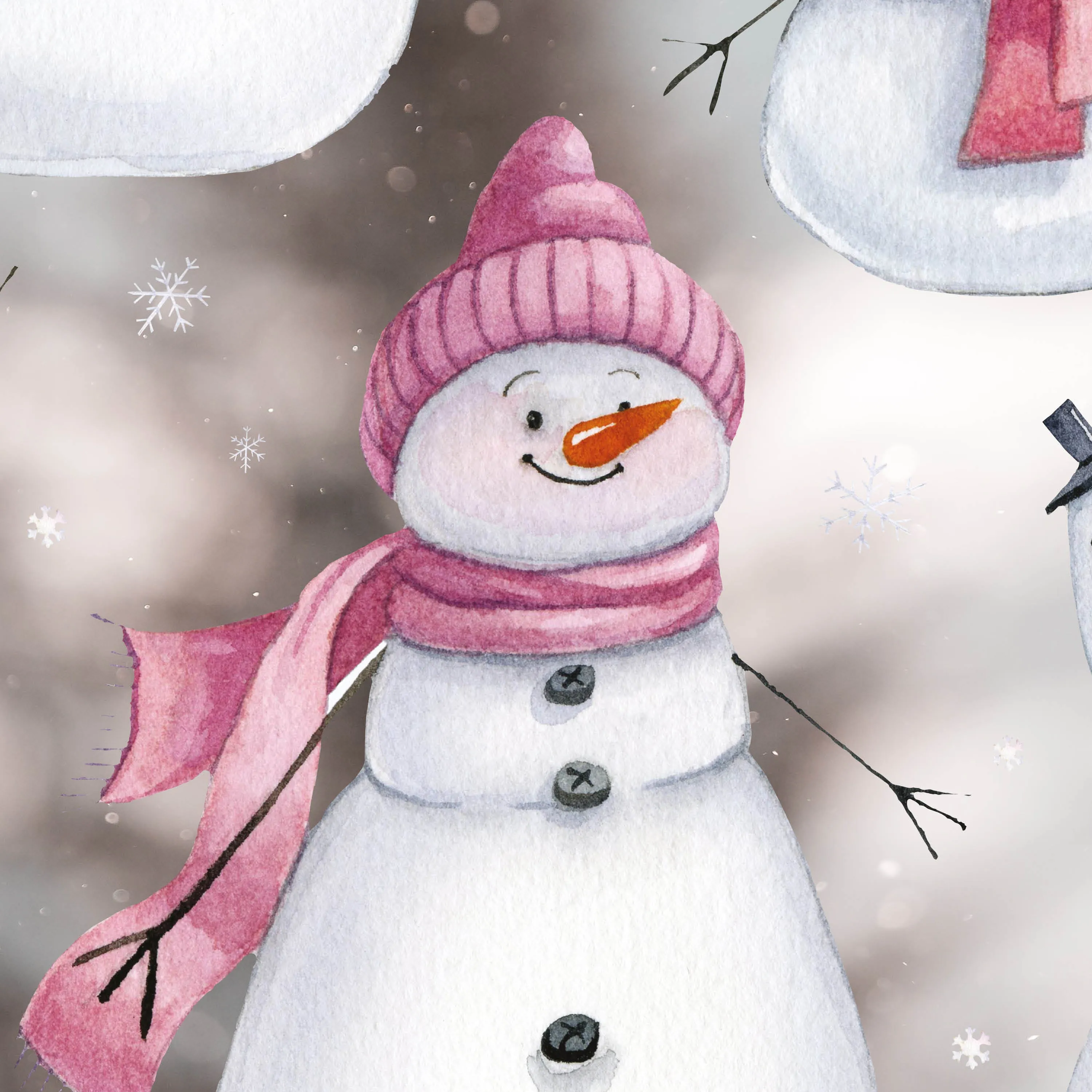 GIANT Size Loveable Snowmen Window Stickers
