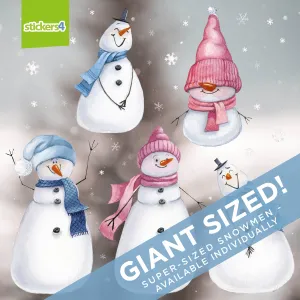 GIANT Size Loveable Snowmen Window Stickers