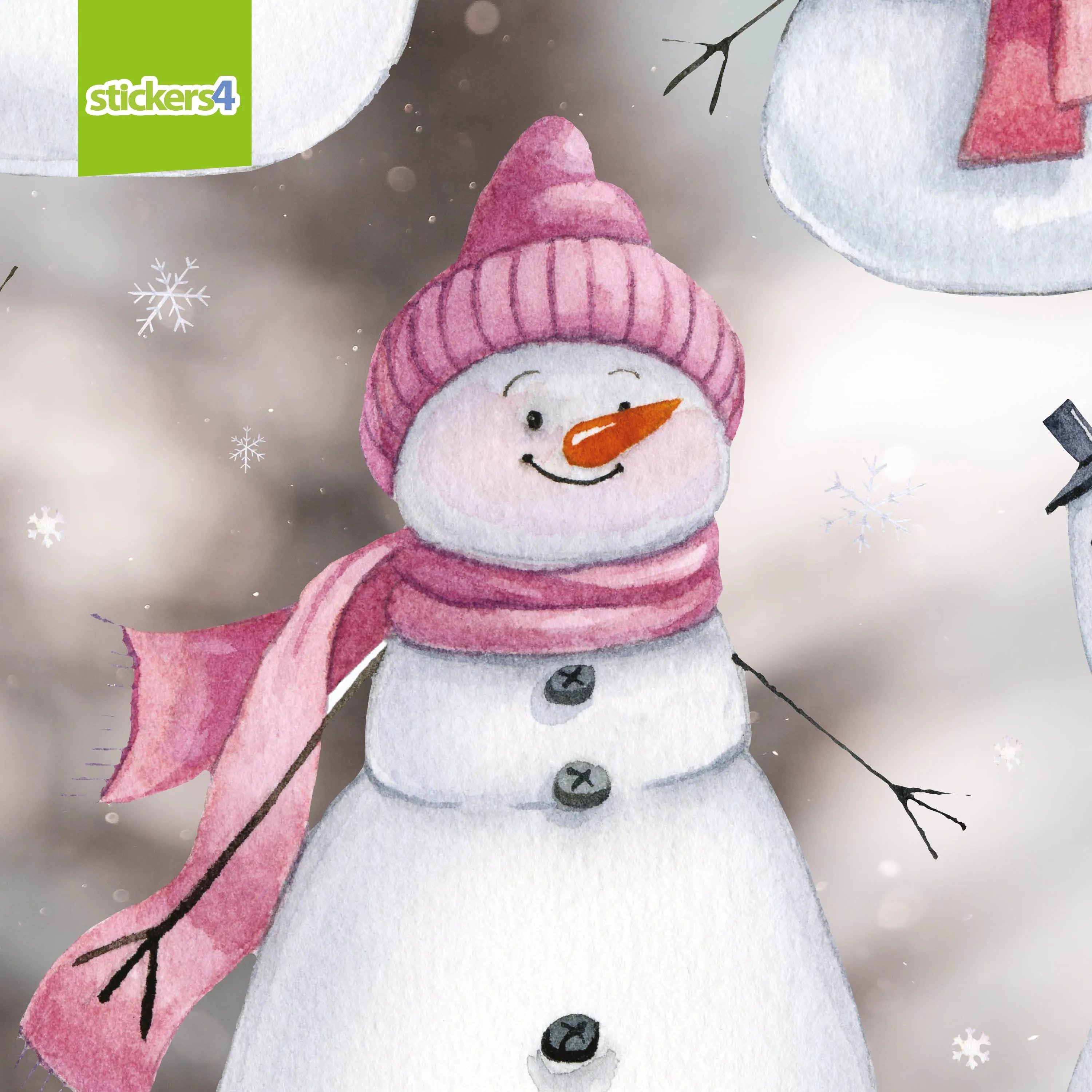 GIANT Size Loveable Snowmen Window Stickers