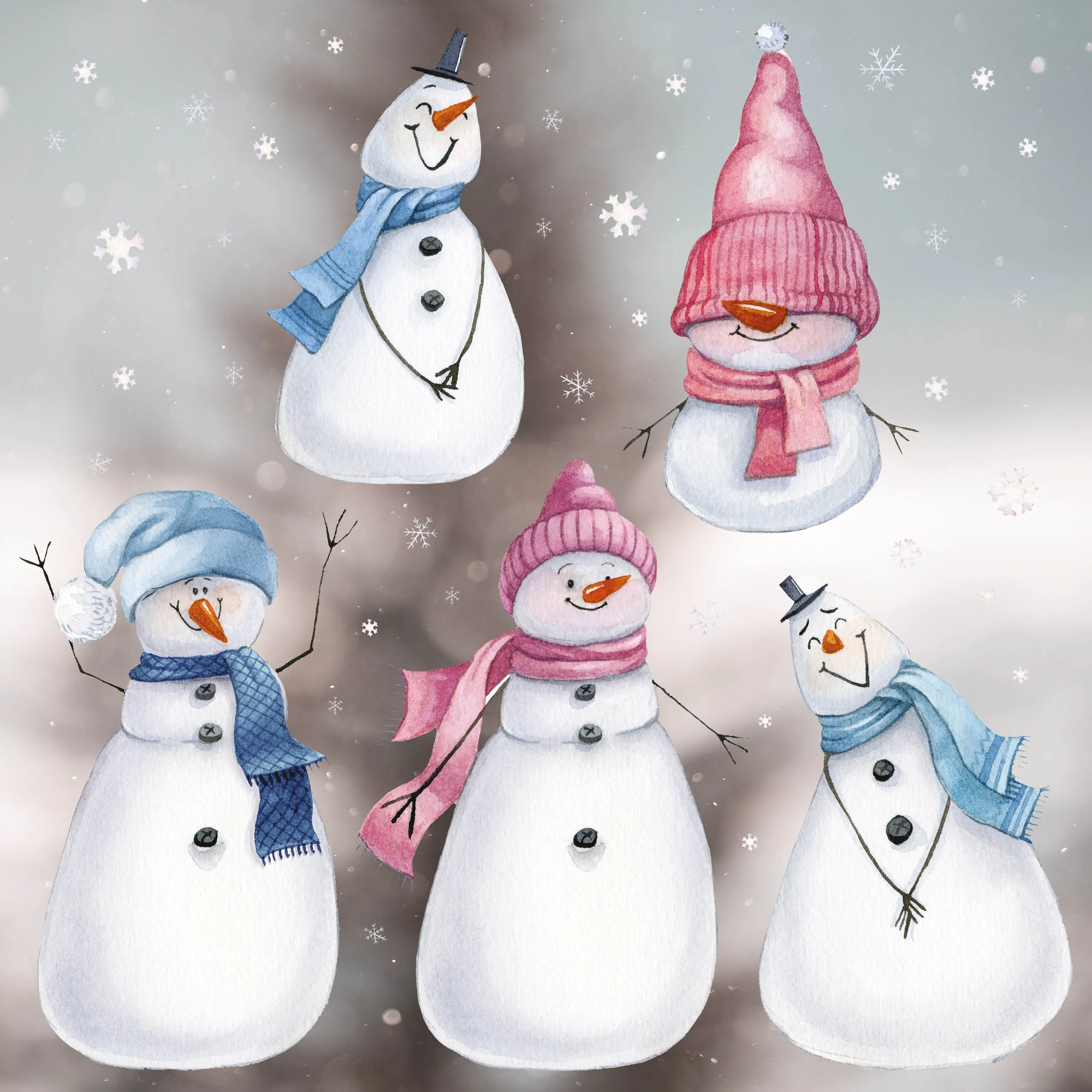 GIANT Size Loveable Snowmen Window Stickers