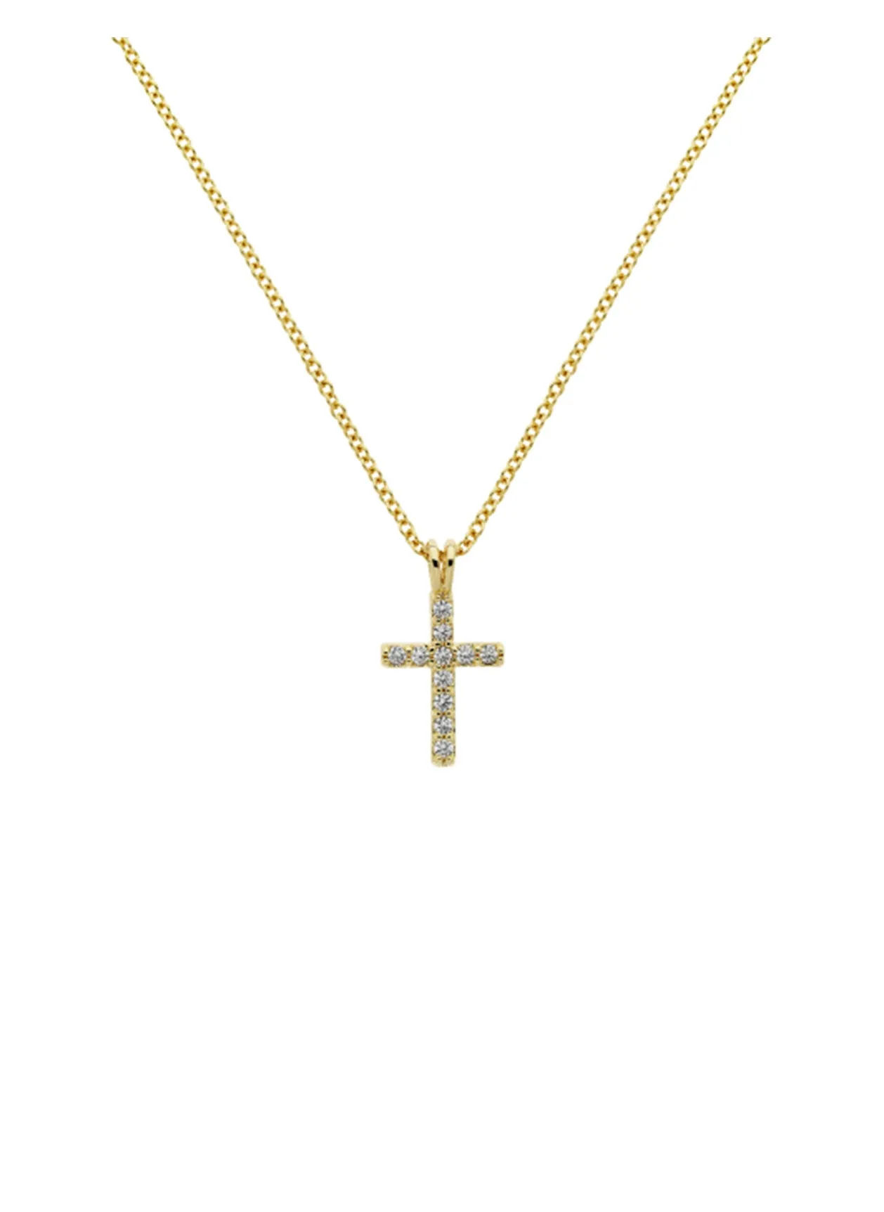 Gold Crystal Cross Pendant Necklace