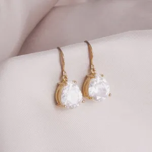 Gold Crystal Dangle Earrings