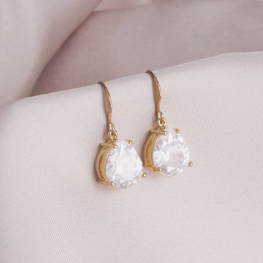 Gold Crystal Dangle Earrings