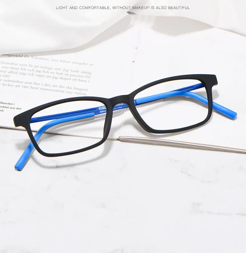Hotony Unisex Full Rim Square Titanium Frame Eyeglasses 8802