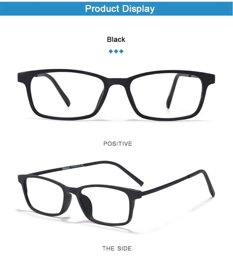 Hotony Unisex Full Rim Square Titanium Frame Eyeglasses 8802