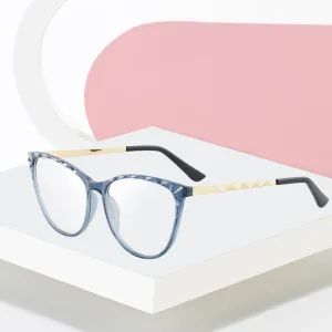 Hotony Women's Full Rim TR 90 Resin Round Cat Eye Frame Eyeglasses 7010