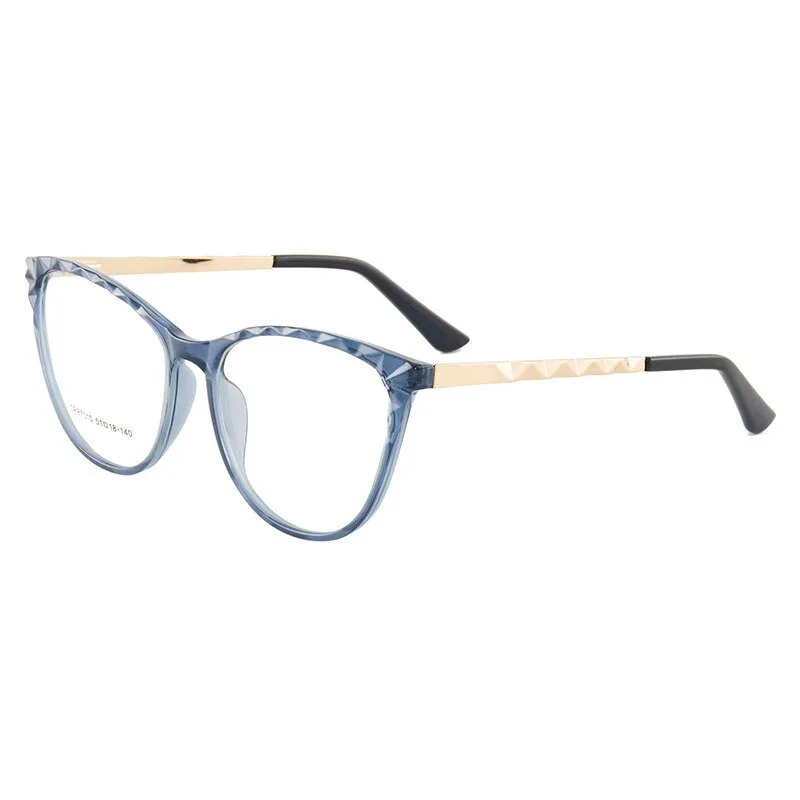 Hotony Women's Full Rim TR 90 Resin Round Cat Eye Frame Eyeglasses 7010