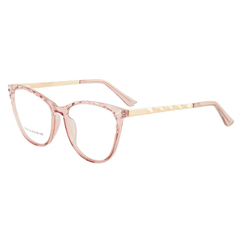 Hotony Women's Full Rim TR 90 Resin Round Cat Eye Frame Eyeglasses 7010