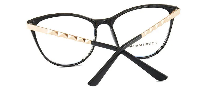 Hotony Women's Full Rim TR 90 Resin Round Cat Eye Frame Eyeglasses 7010
