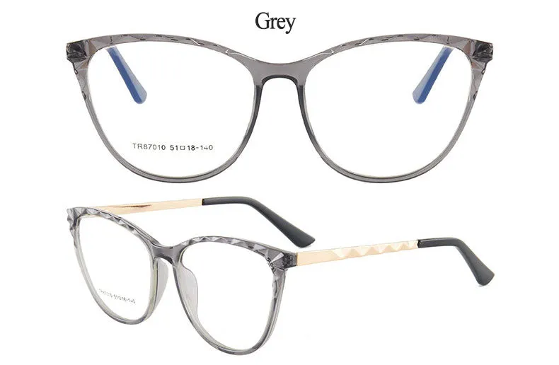 Hotony Women's Full Rim TR 90 Resin Round Cat Eye Frame Eyeglasses 7010