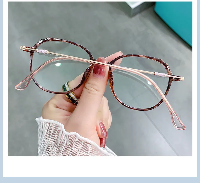 Hotony Women's Full Rim TR 90 Resin Round Frame Eyeglasses Lk302