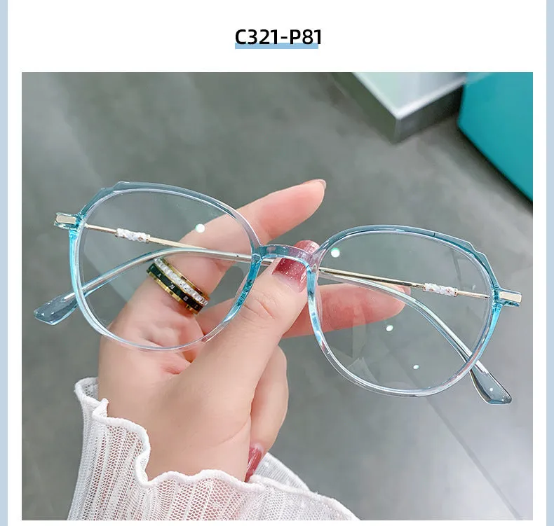 Hotony Women's Full Rim TR 90 Resin Round Frame Eyeglasses Lk302