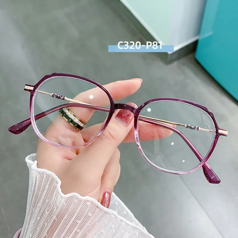 Hotony Women's Full Rim TR 90 Resin Round Frame Eyeglasses Lk302