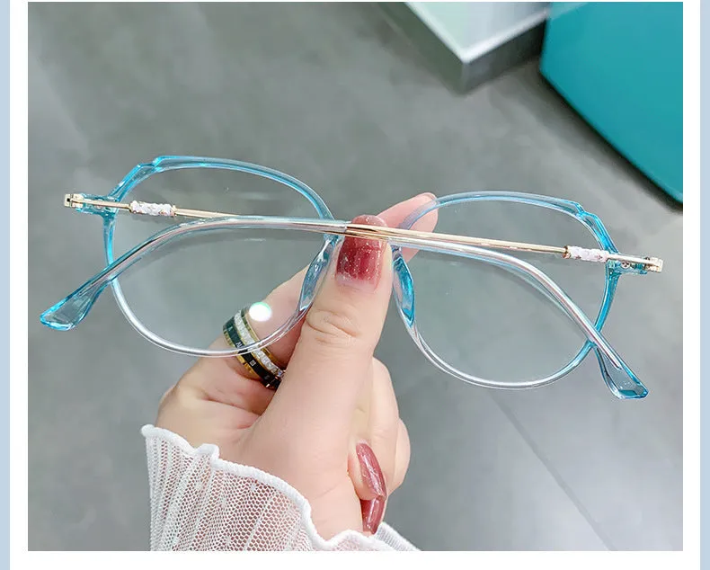 Hotony Women's Full Rim TR 90 Resin Round Frame Eyeglasses Lk302