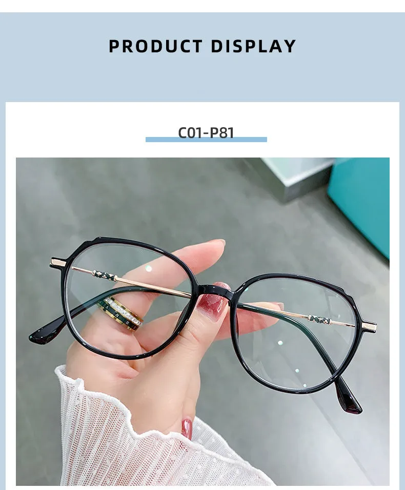 Hotony Women's Full Rim TR 90 Resin Round Frame Eyeglasses Lk302